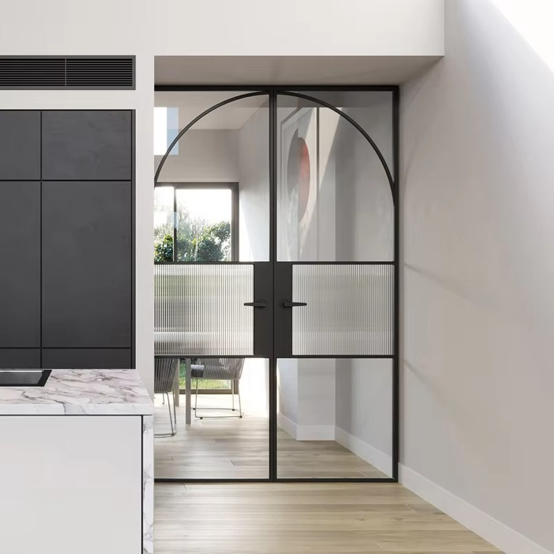 Commercial Kitchen Interior - Puerta de vidrio Interior corrediza contemporánea