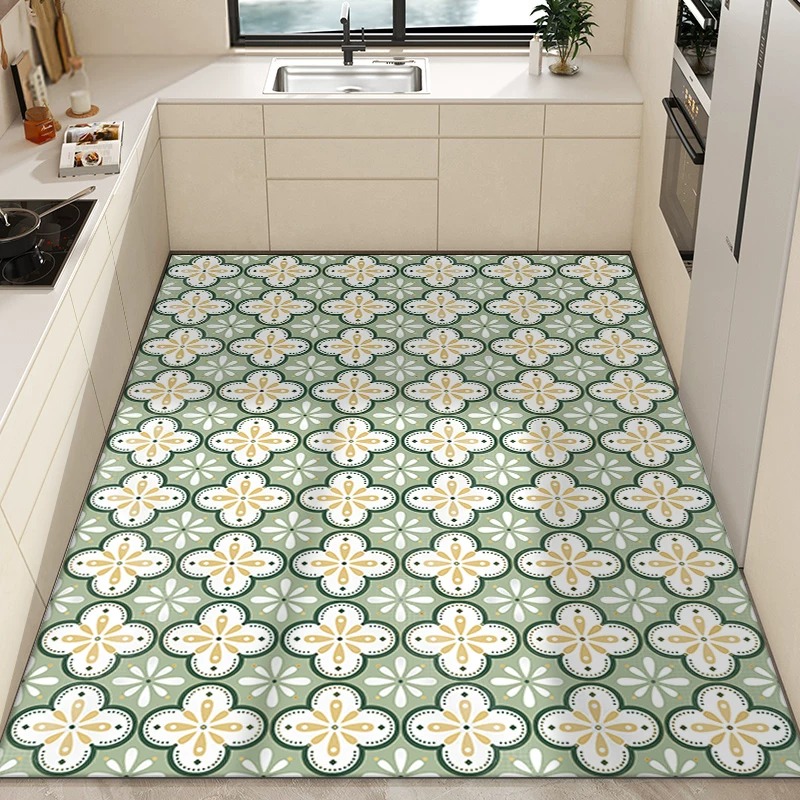 Commercial Kitchen Tile Flooring - Alfombra de Cocina de PVC Impermeable,