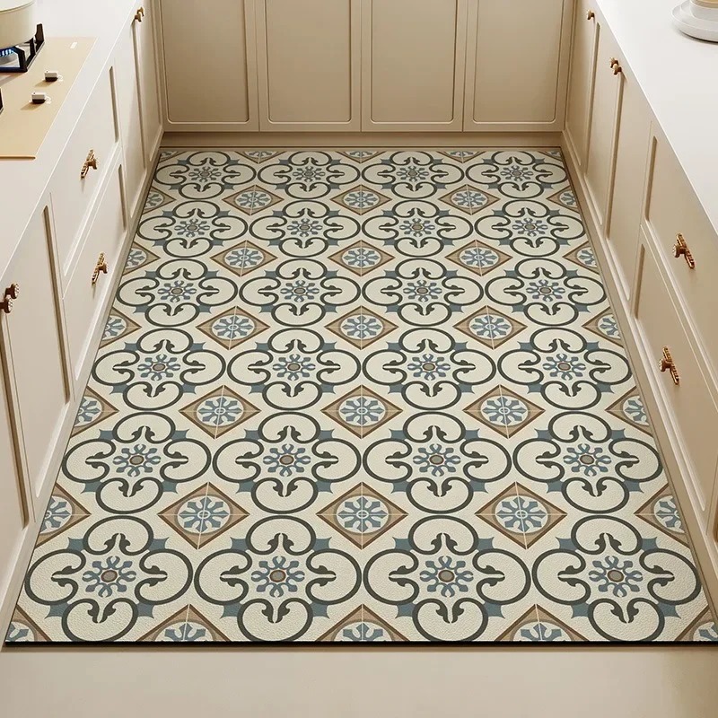 Commercial Kitchen Tile Flooring - Alfombra de Cocina con Estampado Floral