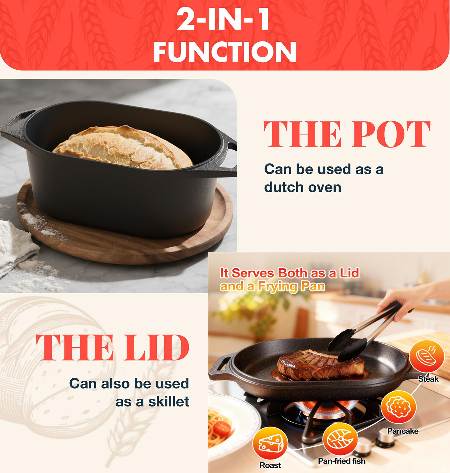 Olla holandesa de hierro fundi - Crepe Maker Griddle reseña y precio