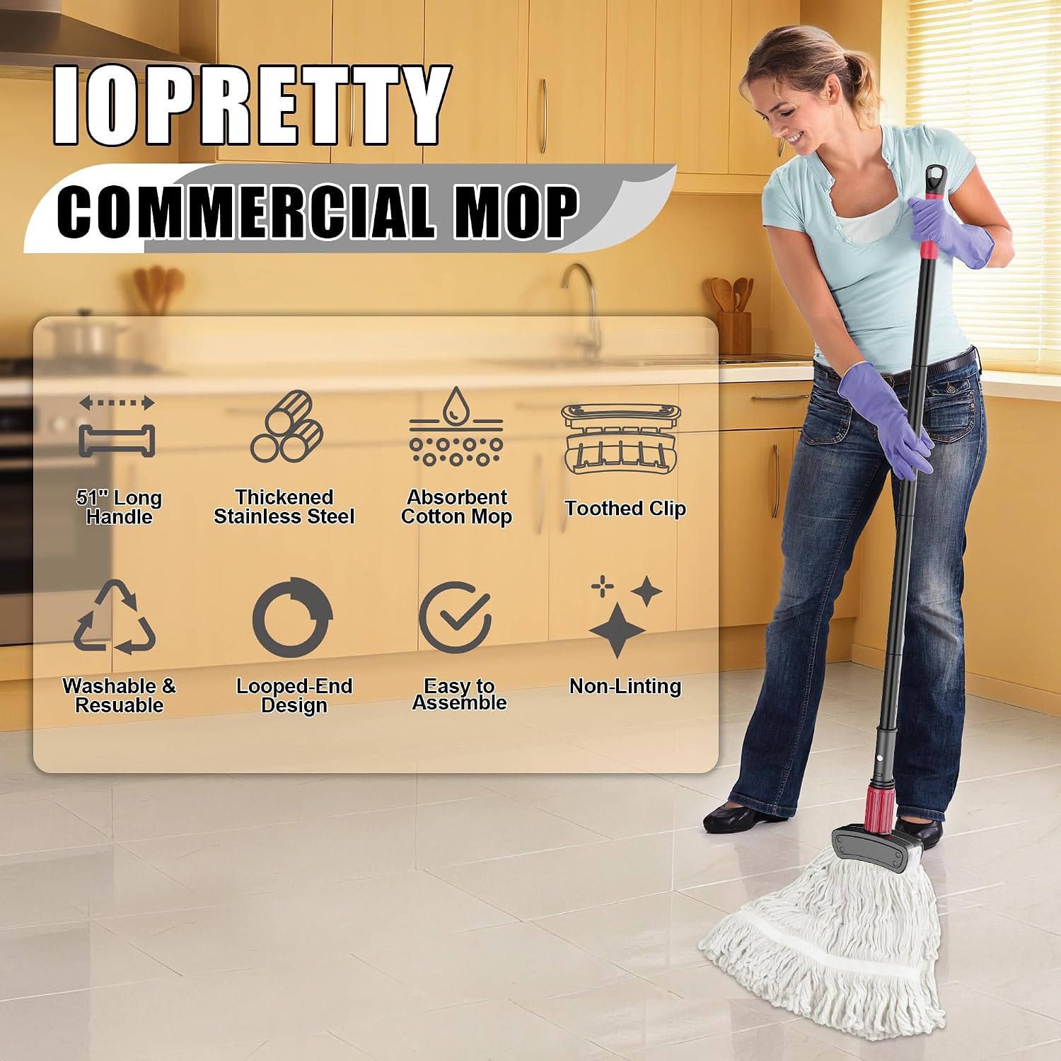 Mopa Comercial para Limpieza d - Commercial Kitchen Tile Flooring reseña y precio